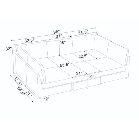 Modern Reversible Modular Sectional