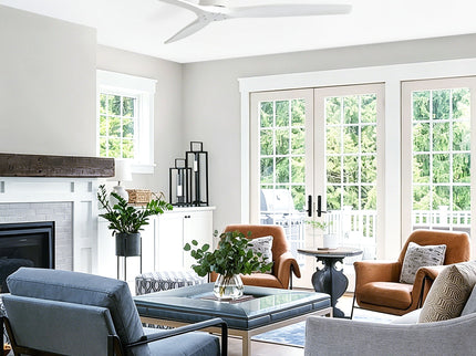 52" Ceiling Fan, No Light Flush Mount Low Profile 3 Blades With Remote Control
