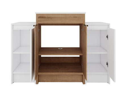 48" Freestanding Bathroom Vanity With Sink And 2 Storage Cabinets, Soft Closing Door - Imitative Oak / White