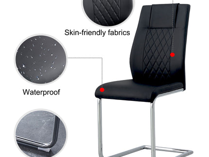 Modern Dining Chairs With Padded Seat, Metal Legs