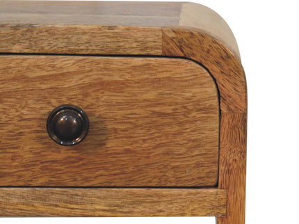 Mini California Curved Nightstand Wth Lower Slot