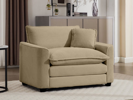 Modern Classic Fabric Single Chair Deep Seat Sofa With Pillow