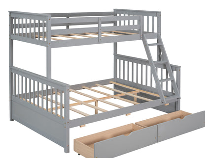 Bunk Bed With Ladders And 2 Storage Drawers