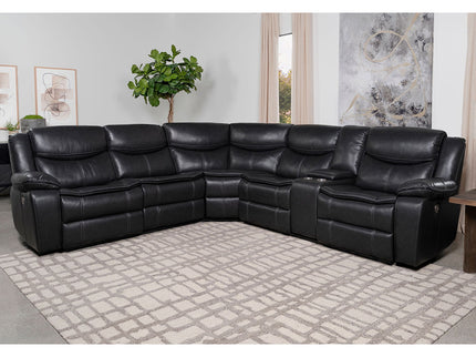 Salerno - Upholstered Power Reclining Sectional Sofa - Dark Gray