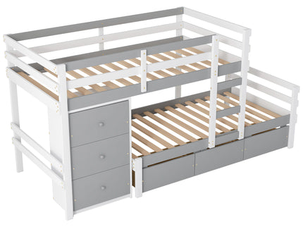 Loft Bunk Bed With Drawers And Ladder