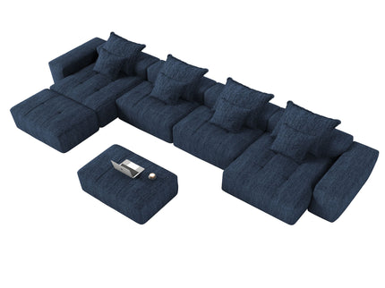 Modern Oversized Diy Combination Modular Sectional Sofa & Pillows