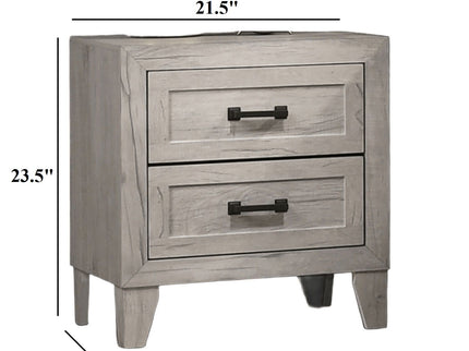 Nightstand, Bedside Table - White Washed