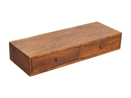 Lunar - 2 Drawer Wall Mounted Console - Brown