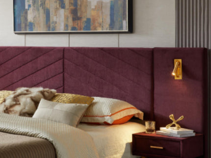 Comfortable Upholstered Bed With Vertical Channel Tufted Wingback Headboard
