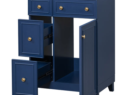 Transitional Style Bathroom Vanity Cabinet With Ceramic Sink