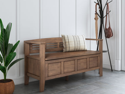 Adams - Entryway Storage Bench - Rustic Natural Aged Brown