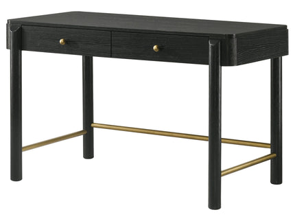 Anser - 2 Drawer Vanity Desk Makeup Table Rounded Design - Black