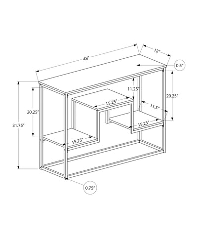 Accent Console Table For Entryway, Multi-Tier Design