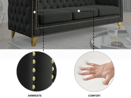 Modern Sofa With Button Tufting, Upholstered Couch For Living Room