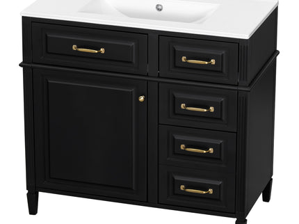 Modern Bathroom Vanity With Sink Top, Flip Drawer Design