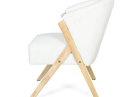 Modern Accent Chair With Polyester Upholstery And Minimalist Lounge Chair For Living Room, Bedroom, Or Office - White