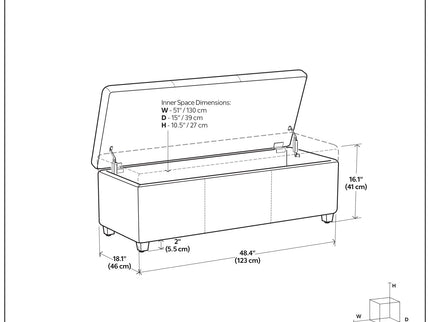 Avalon - Storage Ottoman Bench - Brown