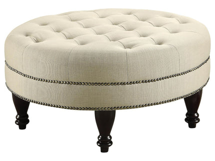 Oatmeal Cocktail Ottoman - Beige