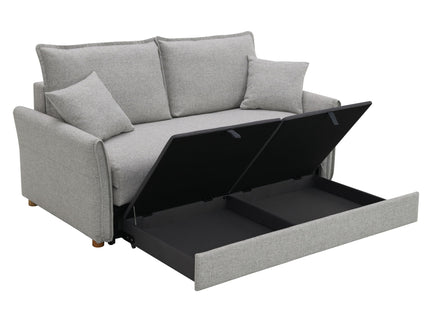 Oren - Chenille Sleeper Sectional Sofa With Storage 2 Toss Pillows - Gray