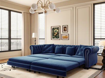 3 In 1 Pull Out Convertible Sleeper Sofa Bed, King Size, Chaise Lounge