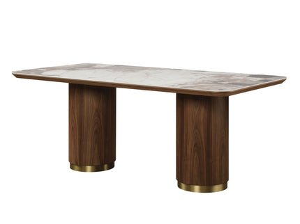 Willene - Ceramic Top Dining Table - Walnut