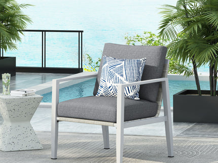 Modern Lounge Chair With Rope Accents And Cushions