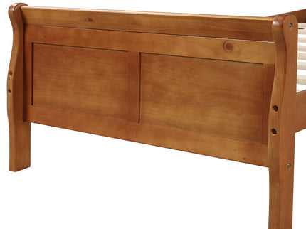 Platform Bed Frame Mattress Foundation Sleigh Bed With Headboard / Footboard / Wood Slat Suppor