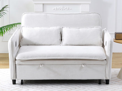 Modern Fabric Multi-Functional Sofa Bed With Adjustable Armrests And Backrests