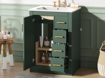 Modern Bathroom Vanity With 1 Door And 3 Drawers