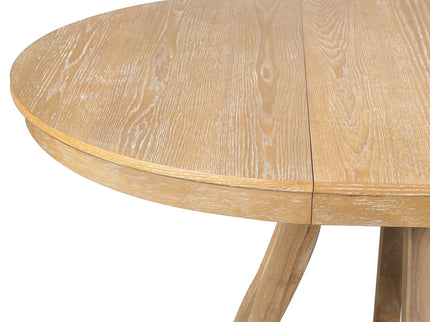 Round Extendable Dining Tabl, Middle Leaf, Curved Legs