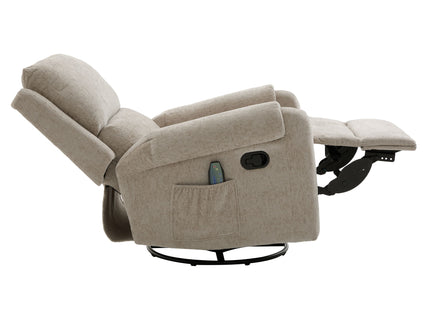 Manual Recliner Massage Chair With Swivel Rocker, 8 Massage Modes, Side Storage Pocket