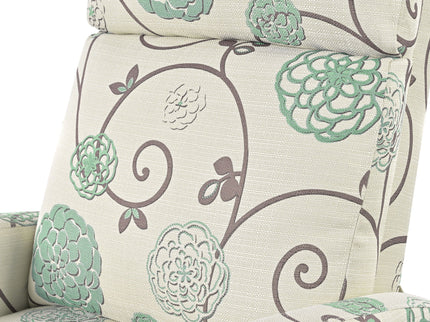 Modern Manual Recliner, Home Theater Chair With Adjustable Backrest For Living Room - Beige / Blue