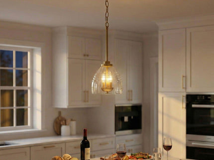 Ember - 3 Candle Lights Chain Pendant - Clear / Gold