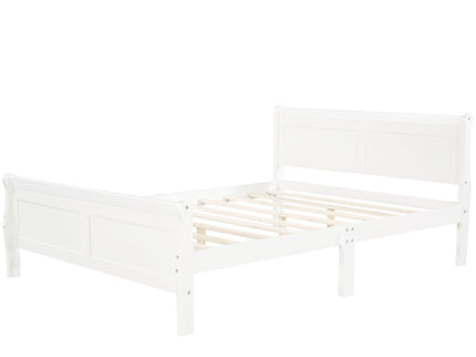 Platform Bed Frame Mattress Foundation Sleigh Bed With Headboard / Footboard / Wood Slat Suppor