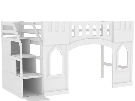 Loft Bed With Storage Staircase And Windows