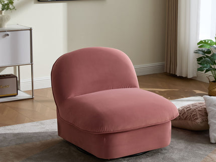 Pumpkin Shaped Swivel Accent Chair, 360 Degree Rotation For Living Room