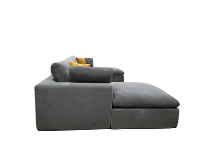Upholstery Full Compressed Modular Sectional With Toss Pillows - Light Gray
