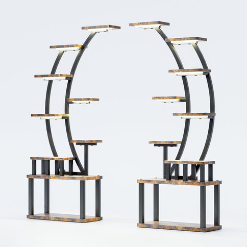 9 Tiered Indoor Plant Stand With 5 Adjustable Grow Lights