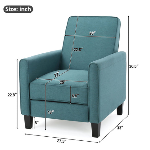 Upholstered Push Back Recliner Chair For Living Room