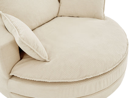 360° Swivel Accent Barrel Chair With Dual Layer Cushion And 3 Removable Pillows