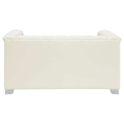 Earline - Upholstered Track Arm Loveseat - White