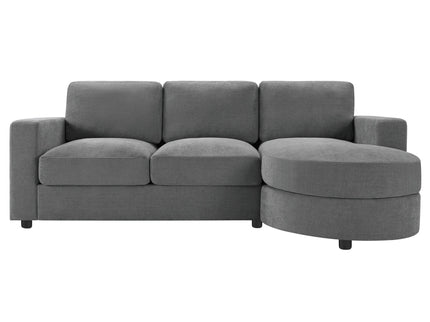 Modern L-Shaped Sectional Sofa With Curved Chaise, USB Ports, And Side Storage Pockets