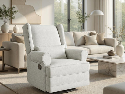 Extra Wide Swivel Recliner Glider Chair With Footrest