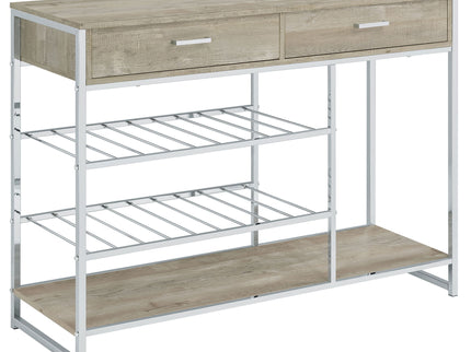 Ethel - 2 Drawer Home Bar Storage With Wine Rack - Oak