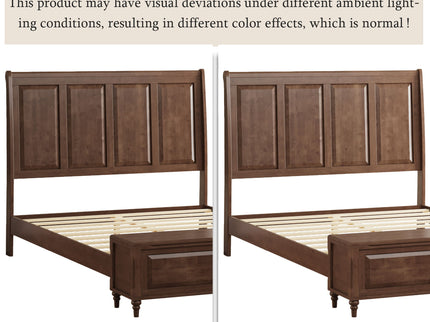 Sleigh Bed Frame With Tall Headboard And Storage Bench