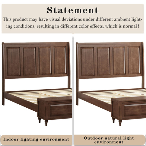 Sleigh Bed Frame With Tall Headboard And Storage Bench