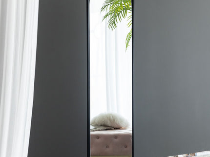 Full Length Standing Mirror, 360° Swivel Floor Mirror For Bedroom - Black
