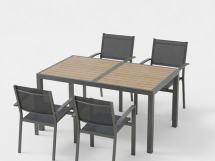 5 Piece Patio Dining Set With Table And Chairs For Outdoor Use - Gray