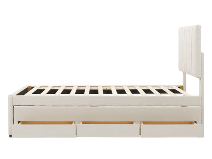 Upholstered Design Platform Bed With Trundle