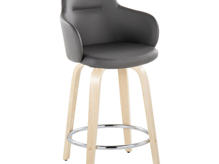 Boyne - Contemporary Fixed Height Counter Stool & Swivel With Round Footrest (Set of 2)